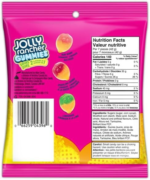 Gummies Sours, Lemonade 2 in 1, 182g/6.4oz