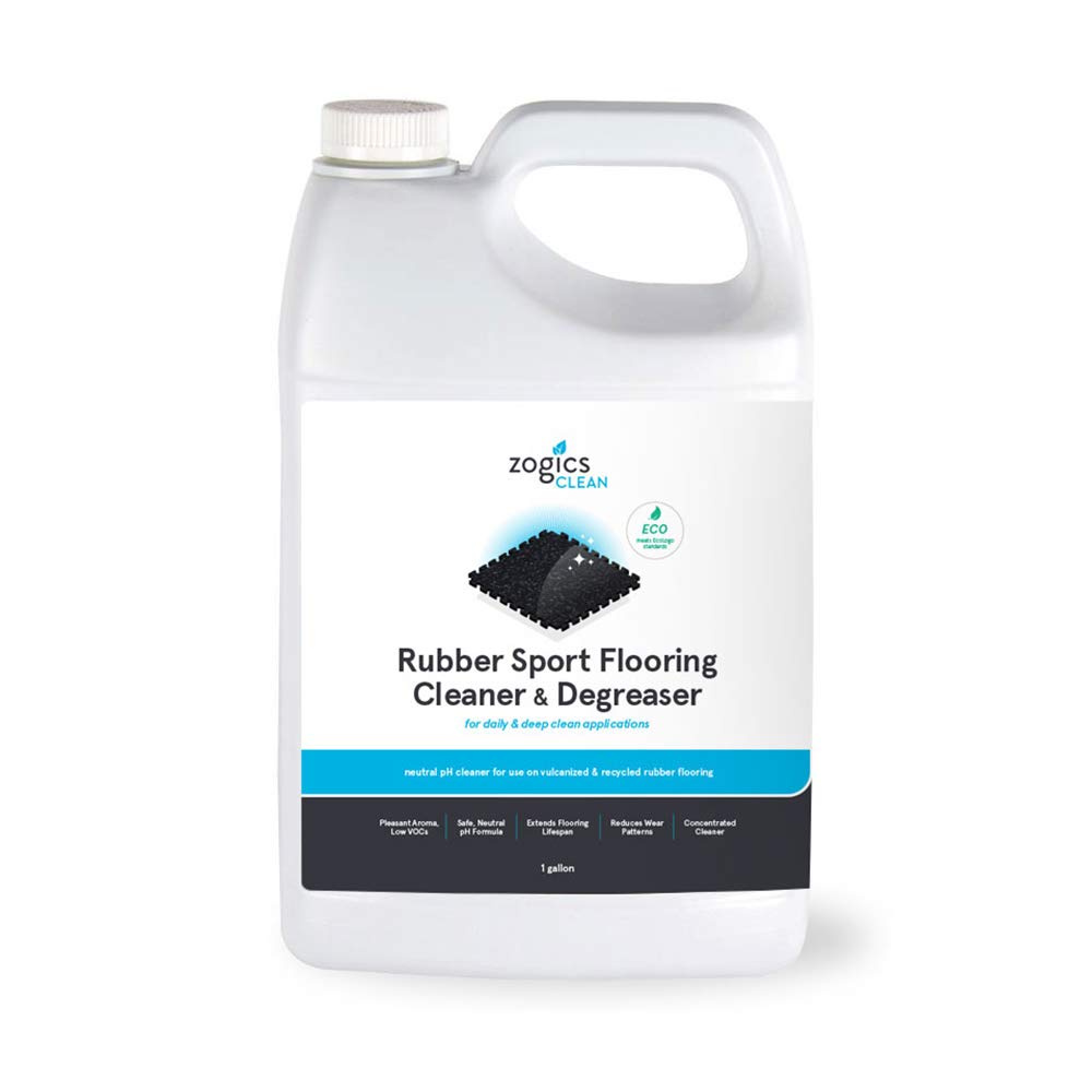 Zogics Rubber Flooring Cleaner and Degreaser - Cleaner Concentrate and Heavy Duty Degreaser for Rubber Floors and Mats, Biodegradable and Non Toxic