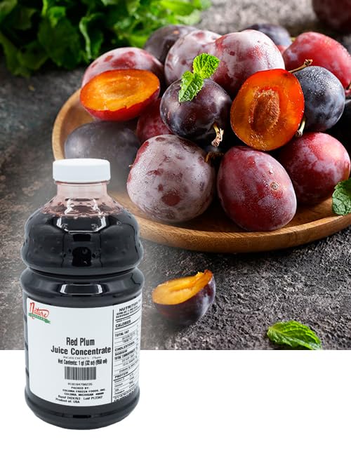 Nature Blessed 100% Pure Plum Fruit Juice Concentrate - 4 Quarts (4/32 fl oz bottles), Great for Home Vintners, Home Brewers, Cider, Spirits, Mead, or