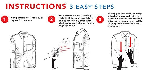 PAT MIST Wrinkle Remover Spray - Fabric Refresher with Fresh Laundry Scent - Odor Remover & Fast Drying Ironing Spray - Mist Nozzle Wrinkle Release
