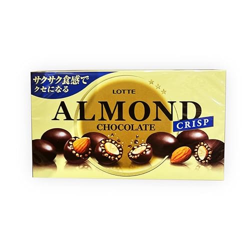 Lotte Almond Chocolate Crisp (3.13oz). Chocolate covered almonds with almond bits embedded in the chocolate. (TCS-14 R-1) - Pack of 6