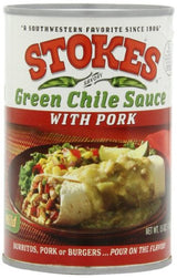 Stokes Green Chile Sauce with Pork, 2 Pack of 15 Ounce