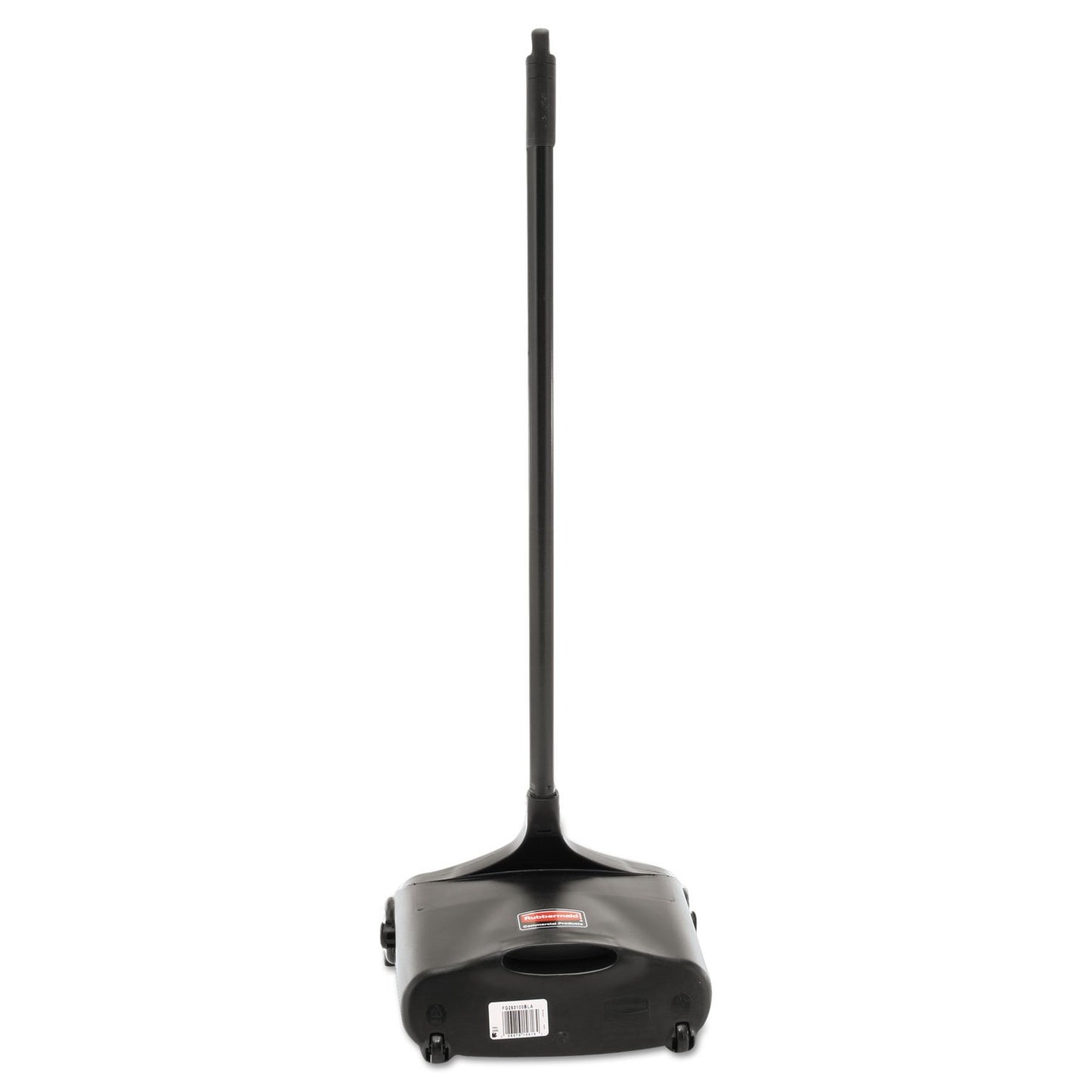 Rubbermaid Commercial Products Dustpan with Long Handle Plastic Black Compatible with Any Broom for Lobby/Restaurant/Office/Home/Dog Pooper Scooper