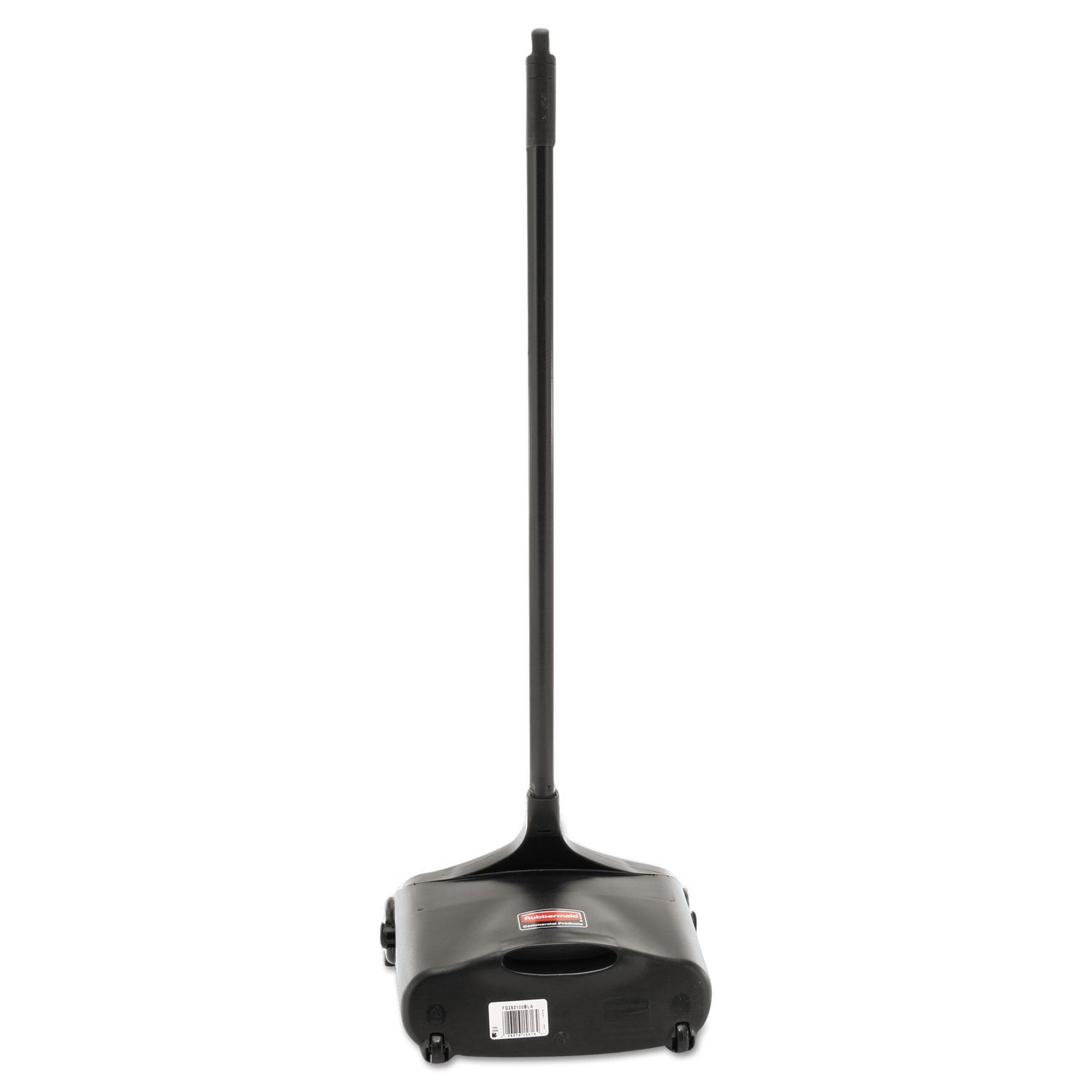 Rubbermaid Commercial Products Dustpan with Long Handle Plastic Black Compatible with Any Broom for Lobby/Restaurant/Office/Home/Dog Pooper Scooper