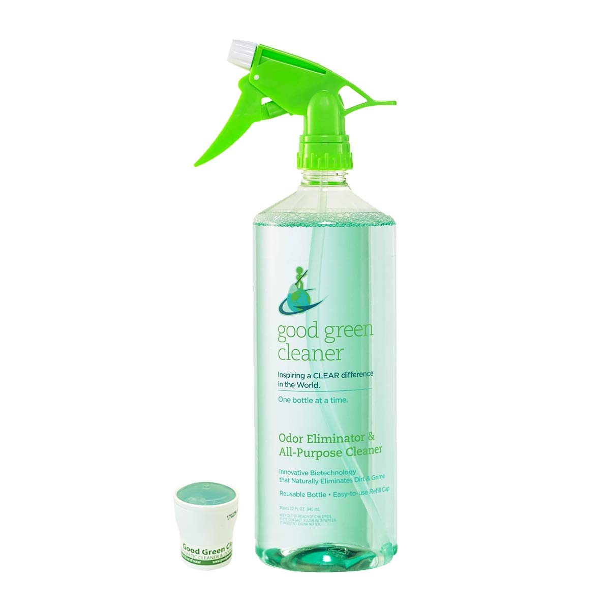 good green cleaner Odor Eliminator & All Purpose Cleaner Starter Set | 32 ounce, Reusable, Eco Spray Bottle | USDA Bio-Preferred