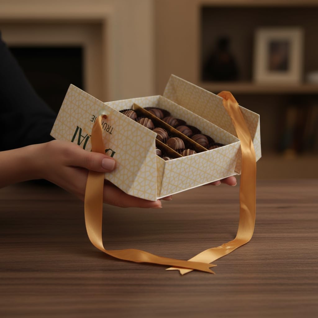 Mothers Day Chocolate Truffles Assortment Flavors Dubai Chocolate Pistachio, Hazelnut, Coconut. 15 count Ideal Chocolate Gift for Friends, Family