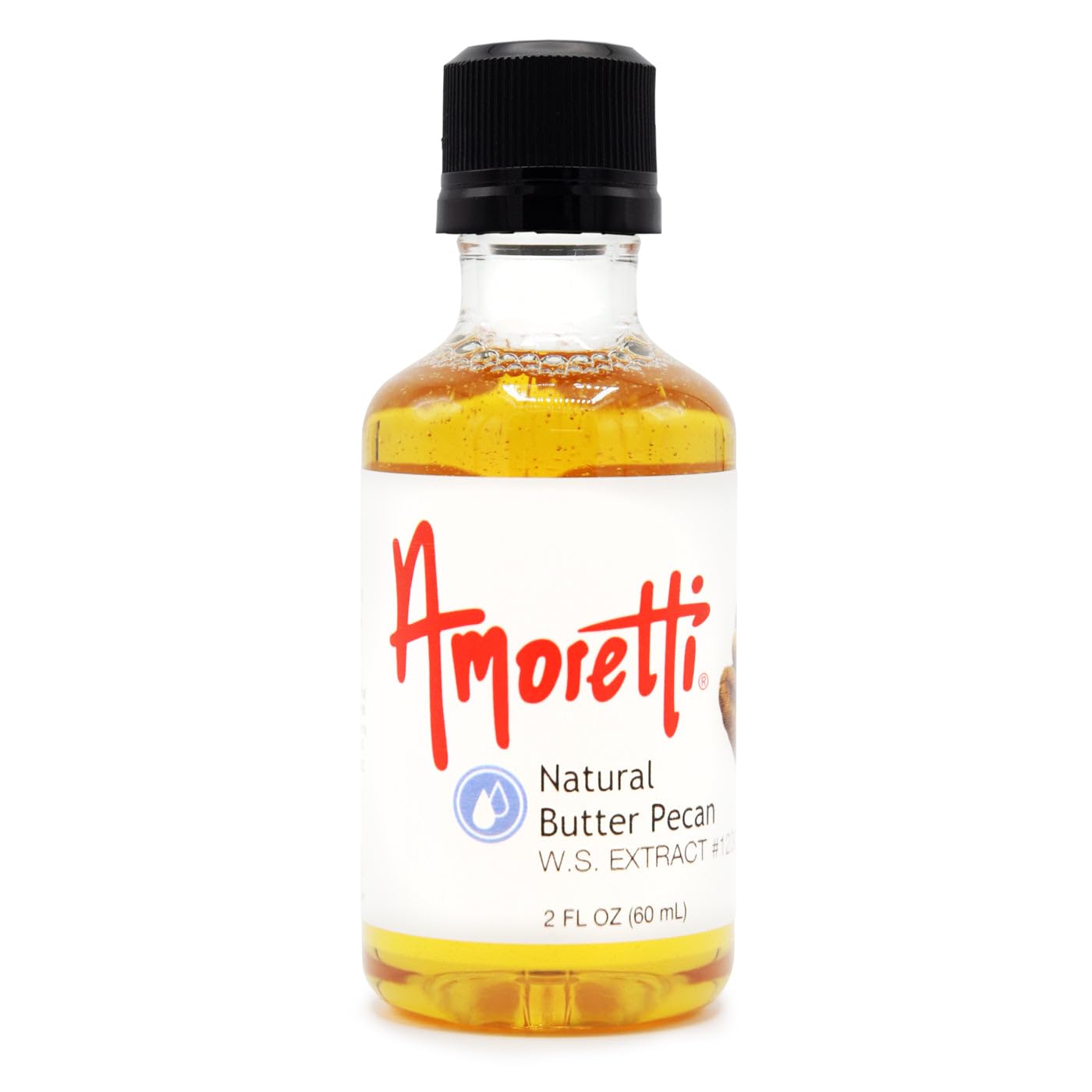 Amoretti - Natural Butter Pecan Extract Water Soluble 2 oz - Highly Concentrated & Perfect For Pastry, Savory, Brewing, and more, Preservative Free