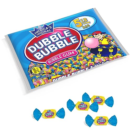 Dubble Bubble Original Twist Bubble Gum - Individually Wrapped Candy - Gluten Free, Kosher & Peanut Free - 5 Pound Bag