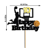 Basketball Happy 10th Birthday Cake Topper-Basketball Themed Birthday Party Cake Decoration-10 Years Birthday Party Supplies (10th)
