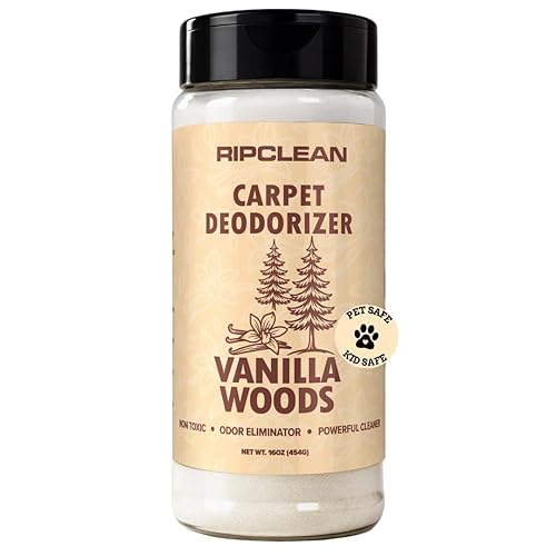 Ripclean Carpet Deodorizer & Freshener Cleaning Powder, Odor Eliminator for Strong Odors & Homes w/Pets, Safe around Kids & Pets, Use on Carpet, Rugs