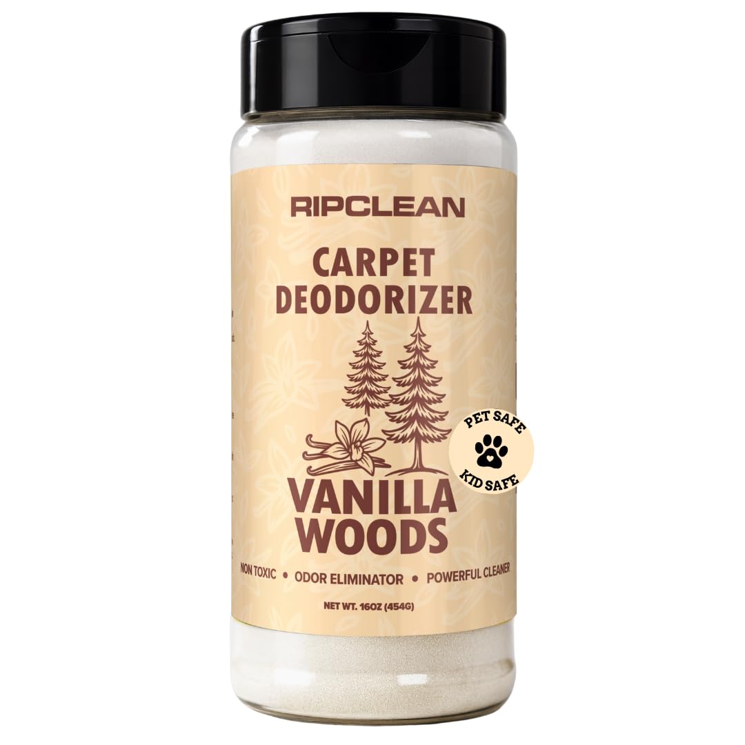 Ripclean Carpet Deodorizer & Freshener Cleaning Powder, Odor Eliminator for Strong Odors & Homes w/Pets, Safe around Kids & Pets, Use on Carpet, Rugs