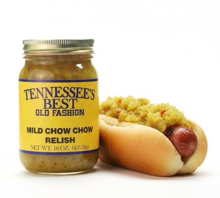 Tennessee’s Best Mild Chow Chow Relish - Southern Sweet & Tangy Pickled Vegetable Relish, Small Batch, No Preservatives