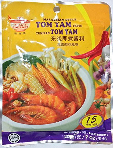 Tean's Gourmet Malaysian Style Tumisan Tom Yam Paste, 7 Oz x 2 Pouches