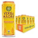 Yerba Madre Organic Yerba Mate, Awakening Orange, 150mg Natural Caffeine, Energy Drink Alternative, No Jitters or Crash, 15.5 Oz Cans (Pack of 12)