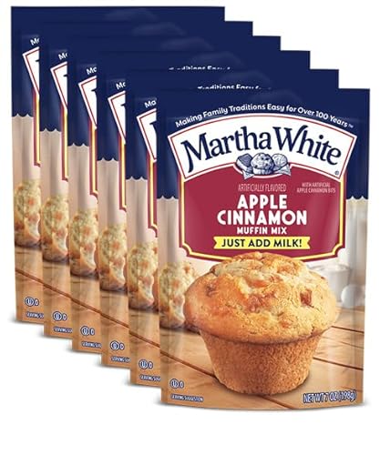Martha White Apple Cinnamon Muffin Mix, 7 oz - Palatize Pack of 6