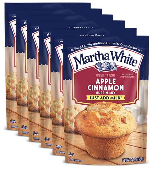 Martha White Apple Cinnamon Muffin Mix, 7 oz - Palatize Pack of 6