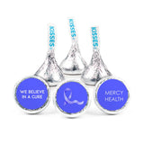 324ct Personalized Blue Ribbon Stomach Cancer Awareness Kiss Stickers