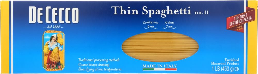 De Cecco Pasta, Thin Spaghetti, 16 Ounce (Pack of 5) by De Cecco