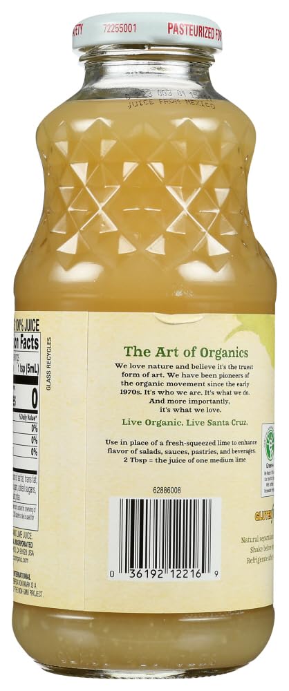 Santa Cruz 100% Lime Juice OG2 16 oz. (Pack of 12)