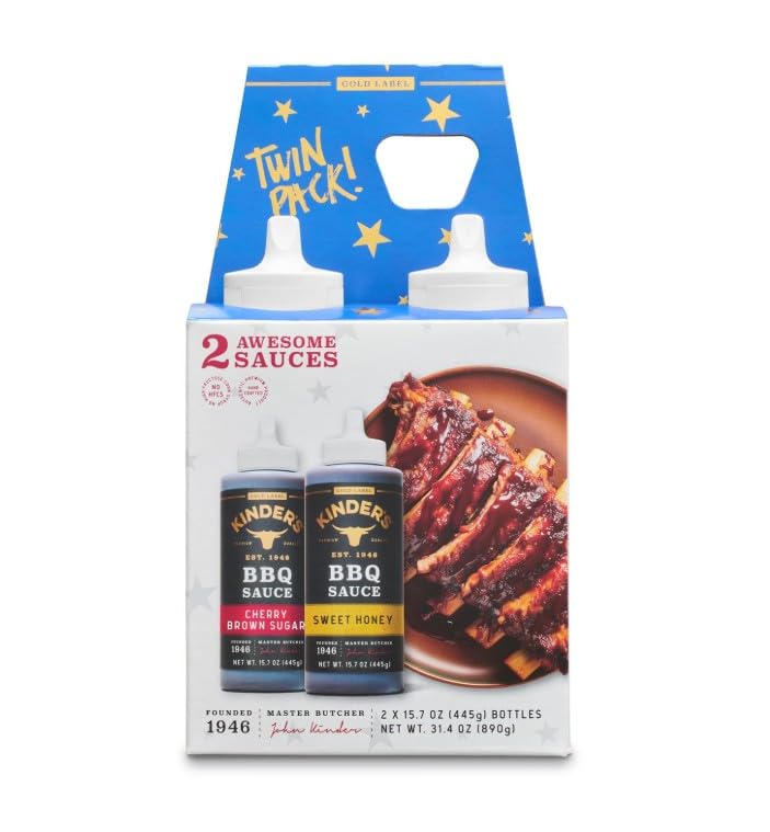 Kinder's BBQ Sauce, Cherry Brown Sugar & Sweet Honey - 2 Bottles.