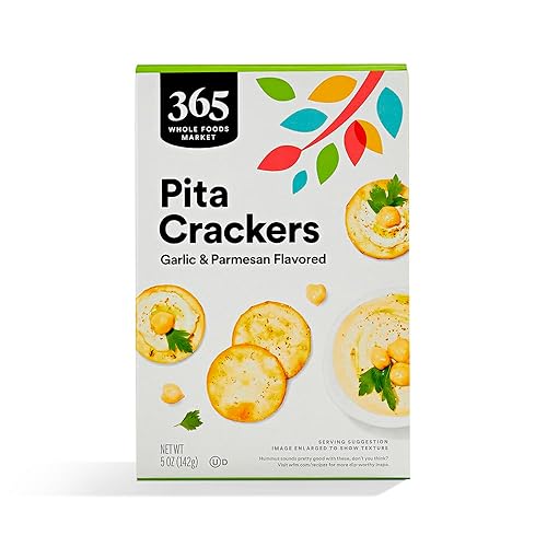 365 by Whole Foods Market, Cracker Pita Parmesan & Garlic, 5 Ounce