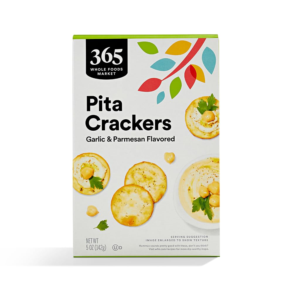 365 by Whole Foods Market, Cracker Pita Parmesan & Garlic, 5 Ounce