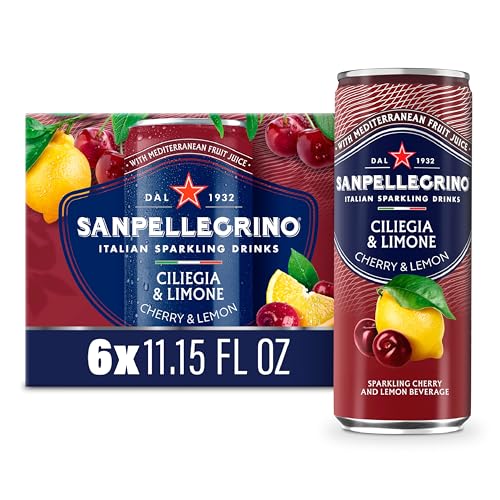 Sanpellegrino Italian Sparkling Drink Ciliegia and Limone, Sparkling Cherry and Lemon Beverage, 11.15 fl oz. 6 Pack