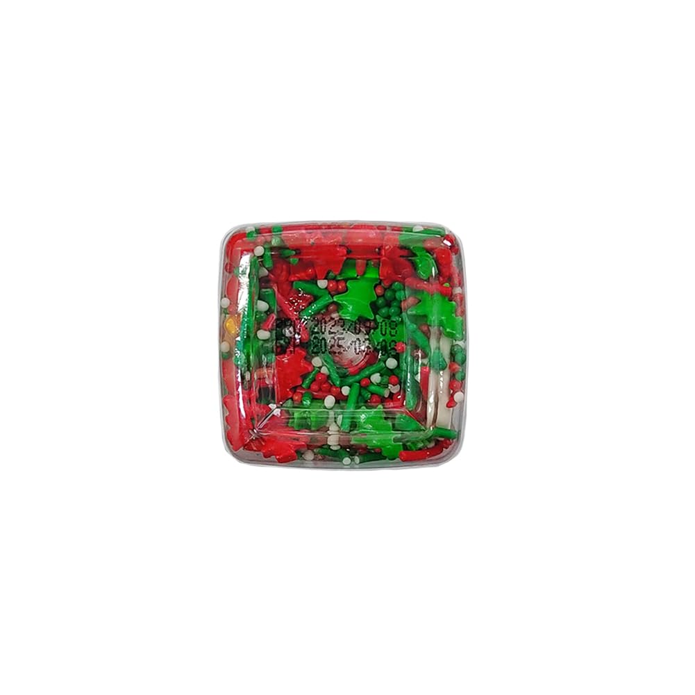 1 Bottle Christmas Sprinkles for Cookie Decorating Cake Toppers Christmas Tree Bells Candy Cupcake Topper Dessert Sprinkle Decorations with 6 Pieces