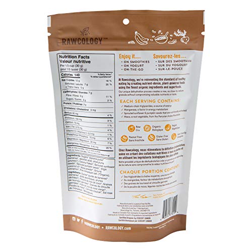 Rawcology Organic, Keto, Grain Free Raw Crunch Granola Variety Pack - Banana, Blueberry, Lemon Ginger 3 x 200 Gram Pack
