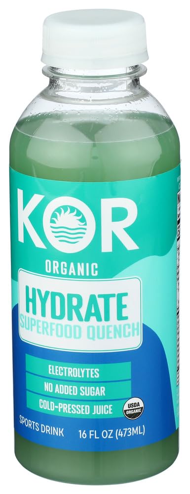 Kor Shots, Drink Hydrate Superfood Quench Organic, 16 Fl Oz