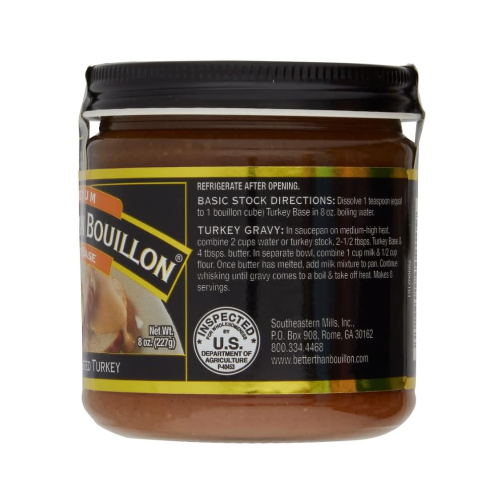 Better Than Bouillon Premium Turkey Base, Made with Roasted Turkey, 38 Servings Per Jar (8 Ounce (Pack of 6))