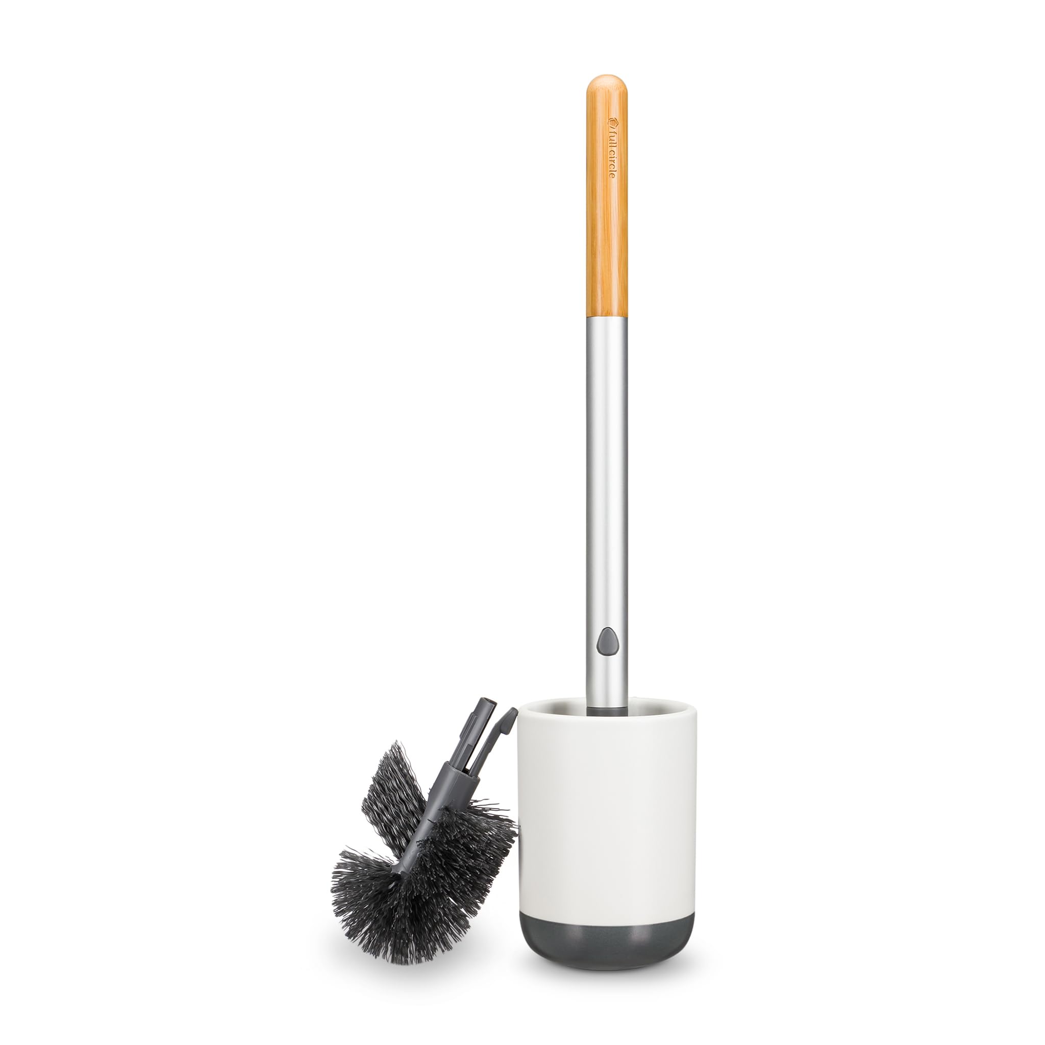 Full Circle Scrub Queen, Bathroom Toilet Brush with Ceramic Holder and Instant-Dry Coating for Mold & Mildew Prevention, More Hygenic Toilet Cleaning