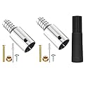 Threaded Tip Replacement - Ultra Threaded Tip Repair Kit - Window Squeegee Adaptor-Metal Threaded Handle Tips for 1" Wood or Metal Poles-3 PC