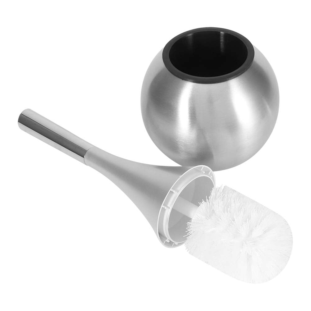 Toilet Brush Set,Toilet Bowl Brush with ABS Plastic Long Handle and Stainless Steel Base Waterproof Toilet Brush and Holder Set Toilet Bowl Brush