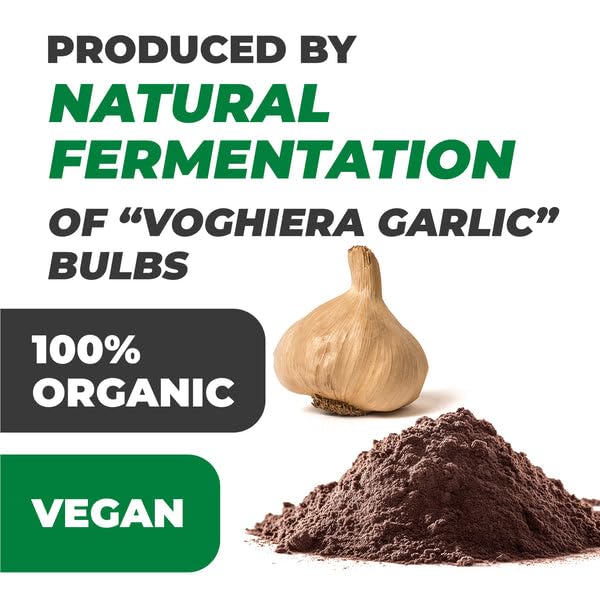 Nero Fermento Organic Black Garlic Powder, 30gr - Produced by Natural Fermentation of “Voghiera Garlic” bulbs. Vegan (Pack of 6)
