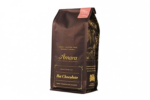 Amara Unique Venezuelan Flavors. Hot Chocolate "Gran Criollo" Dark Chocolate Blend Refill Bag 32 oz. Made with Certified Organic Cacao Powder.