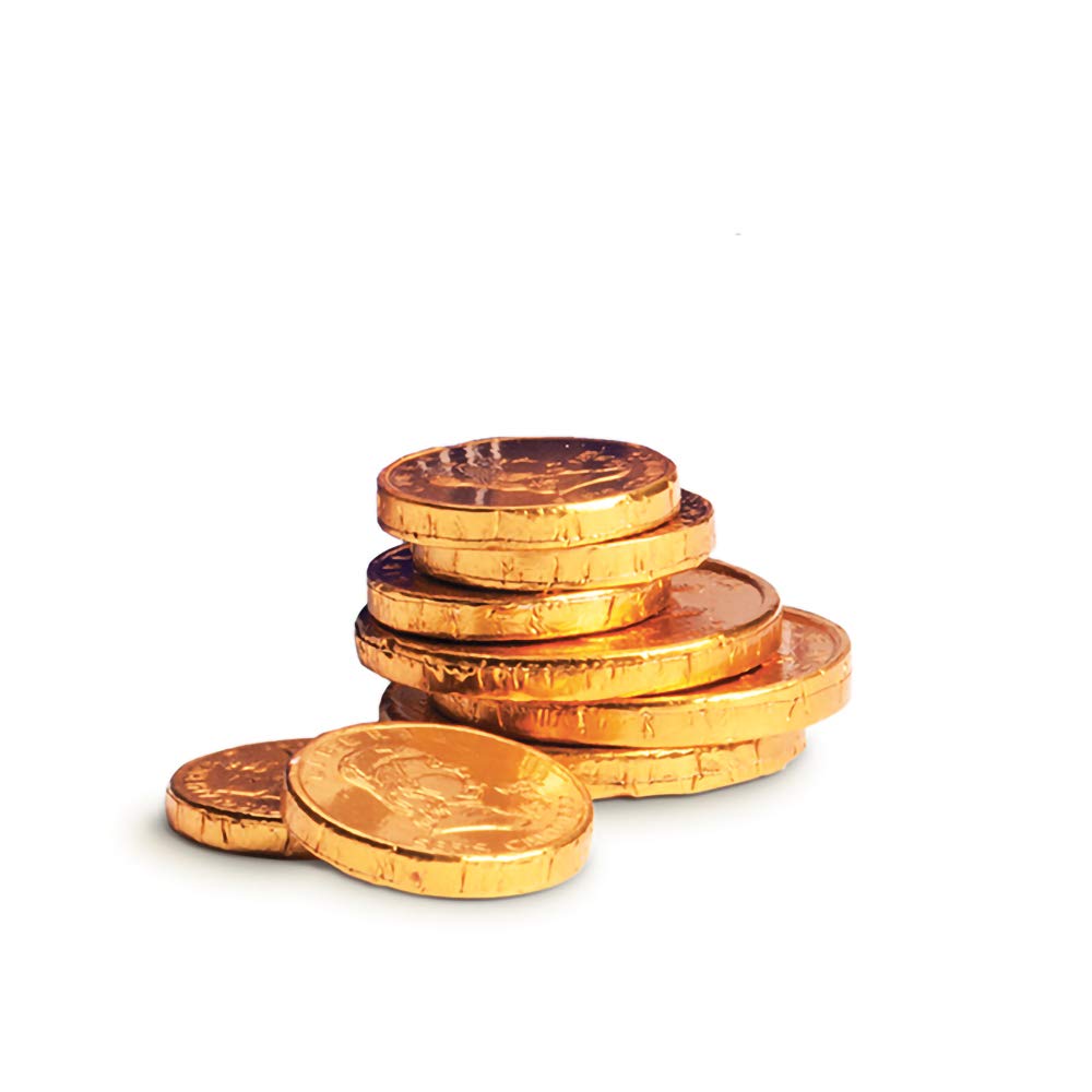 The Dreidel Company Seasons Greetings Milk Gold Coins, Stocking Stuffers, Nut-Free, Belgian Chocolate Coins, Kosher Certified Gelt (1 Pound)
