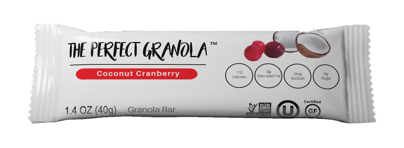 The Perfect Granola - Gluten Dairy Free Healthy Natural Premium Breakfast Granola Bars 5 Pack (Coconut Cranberry)