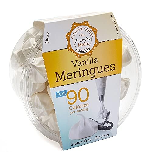 Krunchy Melts Original Meringue Cookies | Vanilla Club Flavor | Only 90 Calories Per Serving | Fat Free, Gluten Free, Dairy Free (7 oz)