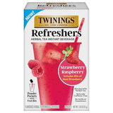 NEW Twinings Strawberry Raspberry Refreshers, Herbal Tea Instant Beverage with Real Strawberry Fruit Bits, 5 Count (Pack of 1), Café Style, No