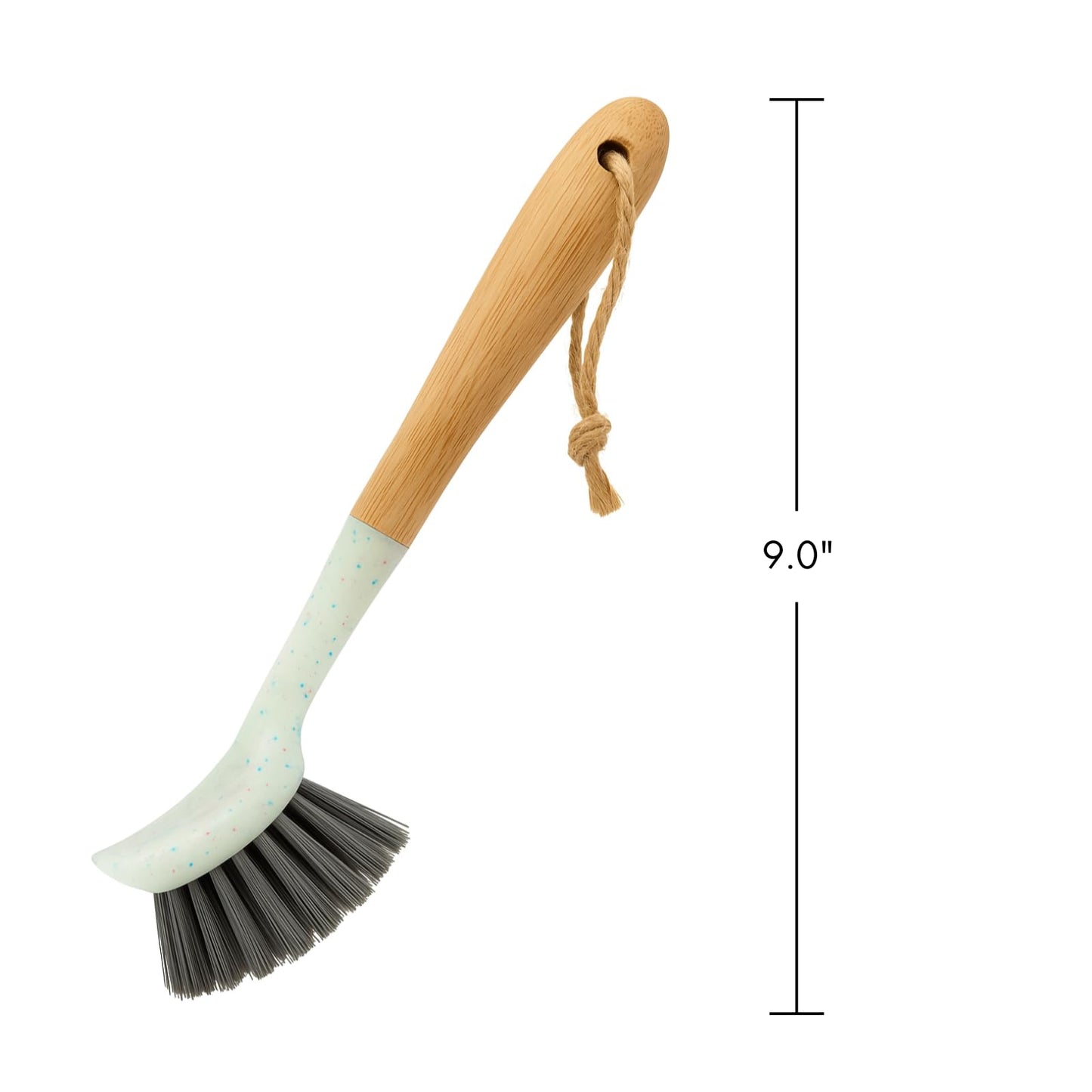 Beille 1pc Dish Brush with 9 Inch Bamboo Handle Household Essentials Cleaning Supplies