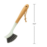 Beille 1pc Dish Brush with 9 Inch Bamboo Handle Household Essentials Cleaning Supplies