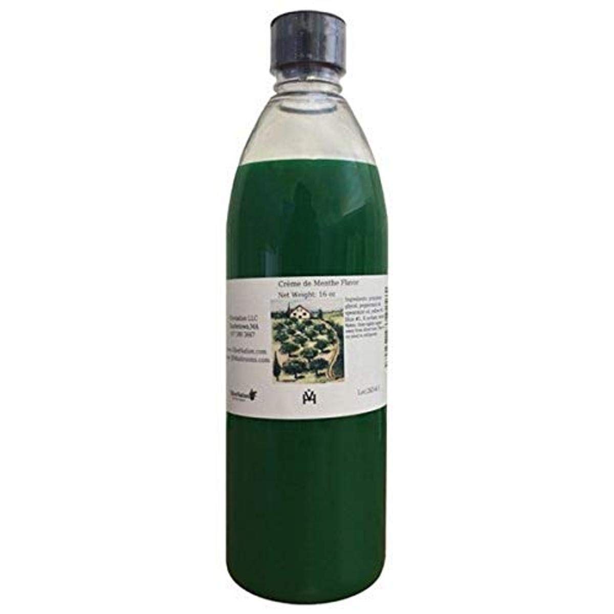 OliveNation Creme de Menthe Flavor, Non Alcoholic Sugar Free Green Rich Mint Bakery Flavoring, PG Free, Non-GMO, Gluten Free, Kosher, Vegan - 8 oz