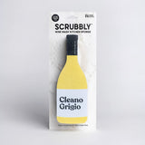 Scrubbly Cleano Grigio Kitchen & Household Cleaning Sponge in Yellow, Gift for The Tidy Wine Lover