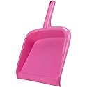 SPARTA Handheld Dustpan with Handle, Cleaning Essentials for Home and Commercial Use, 10", Bright Pink