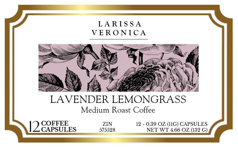 Lavender Lemongrass Medium Roast Coffee (Single Serve K-Cup Pods) (Gourmet, Naturally Flavored, Whole Coffee Beans) (12 pods, ZIN: 575528) - 2 Pack