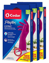 Playtex Living Reuseable Rubber Cleaning Gloves, Premium Protection Reusable Household Gloves, Large (Pack of 3)