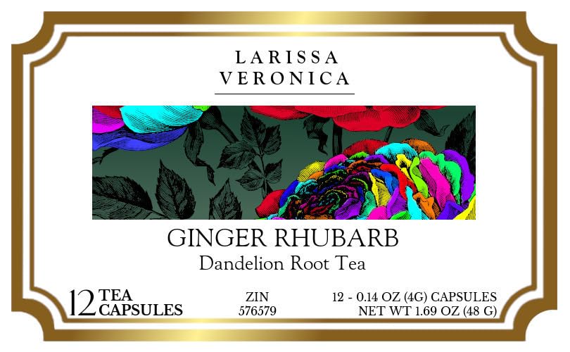 Ginger Rhubarb Dandelion Root Tea (Single Serve K-Cup Pods) (12 pods, ZIN: 576579) - 2 Pack