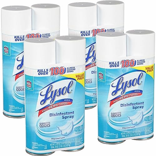 Lysol® Disinfectant Spray, 19 Oz, Crisp Linen, Carton Of 8 Bottles