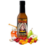 Hellfire Devil's Gold Hot Sauce, Multi Award-Winning, Gourmet Fruit-Based Hot Sauce, Features Yellow Super Hot Peppers and Exotic Fruits, Amazing